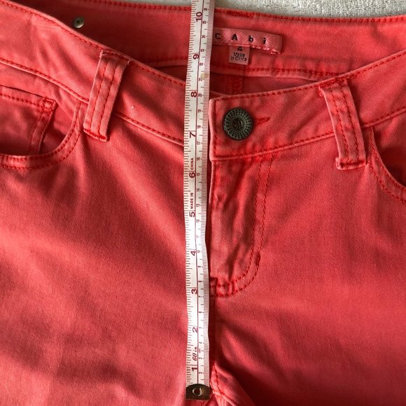 CAbi Lobster Skinny Pants Style #747 Size 4 Orange Coral - Picture 6 of 13